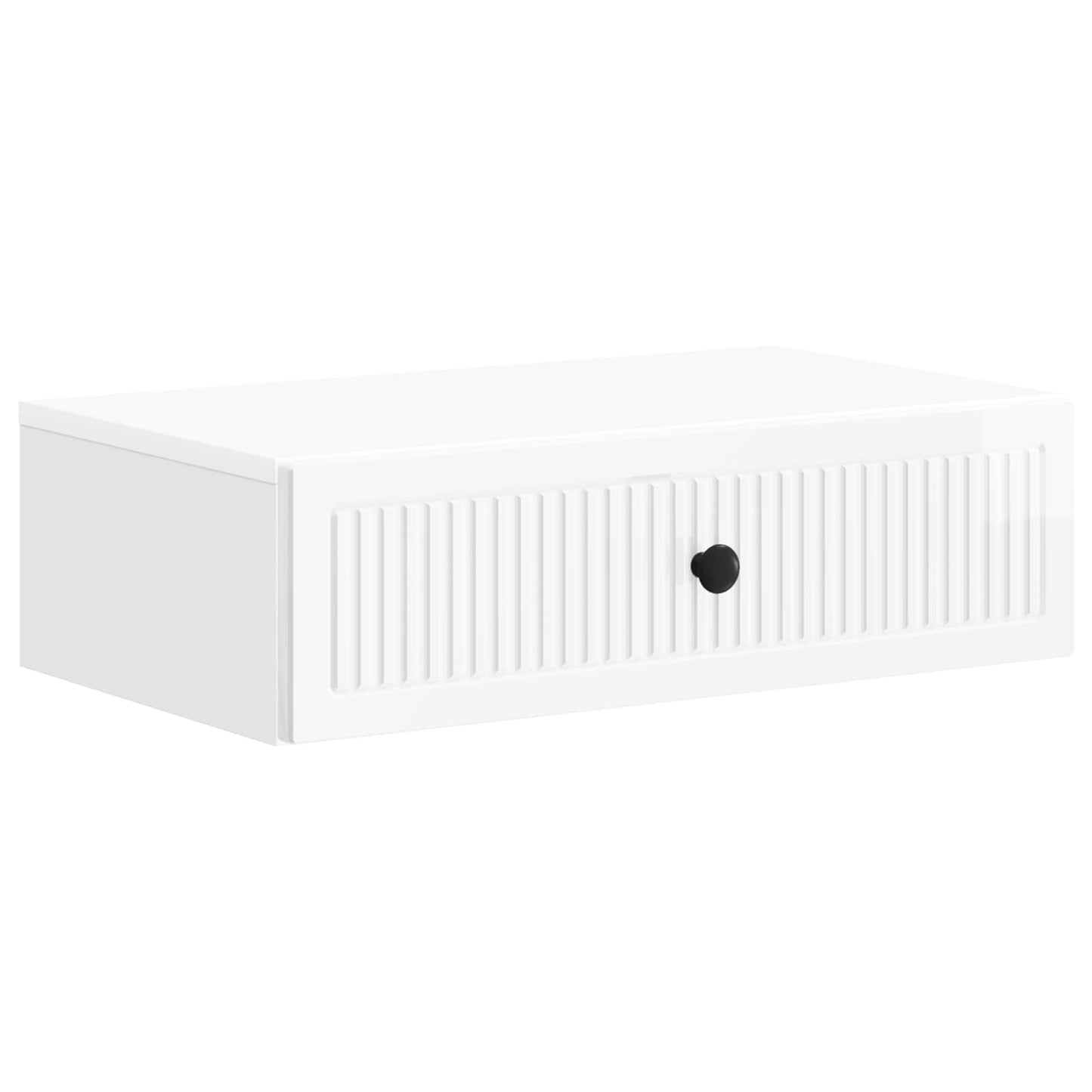 vidaXL Τραπεζάκι Τοίχου Γυαλιστερό Λευκό 59 x 34,5 x 17 εκ.