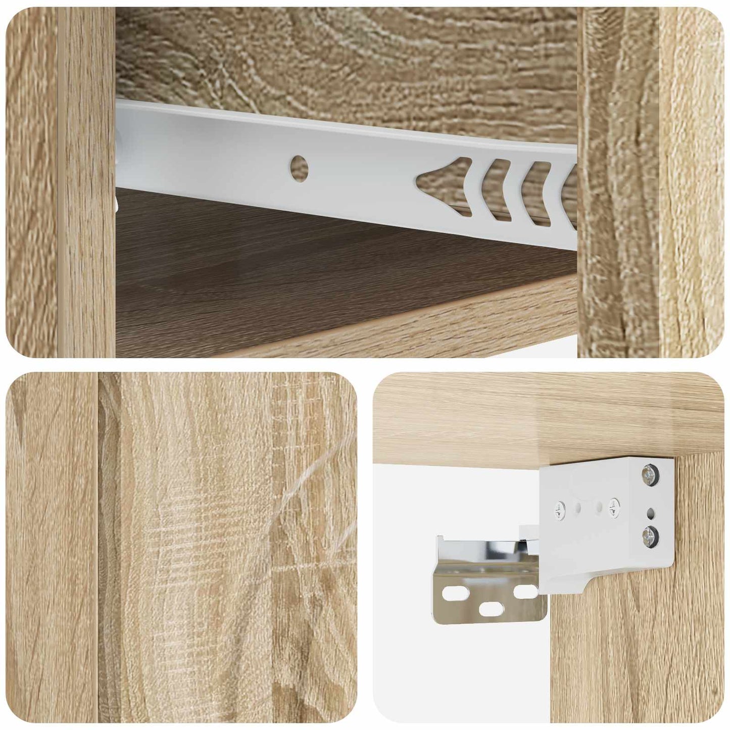 vidaXL Τοίχου Κρεμαστό Κομοδίνο Sonoma Δρυς 33 x 34,5 x 20 εκ