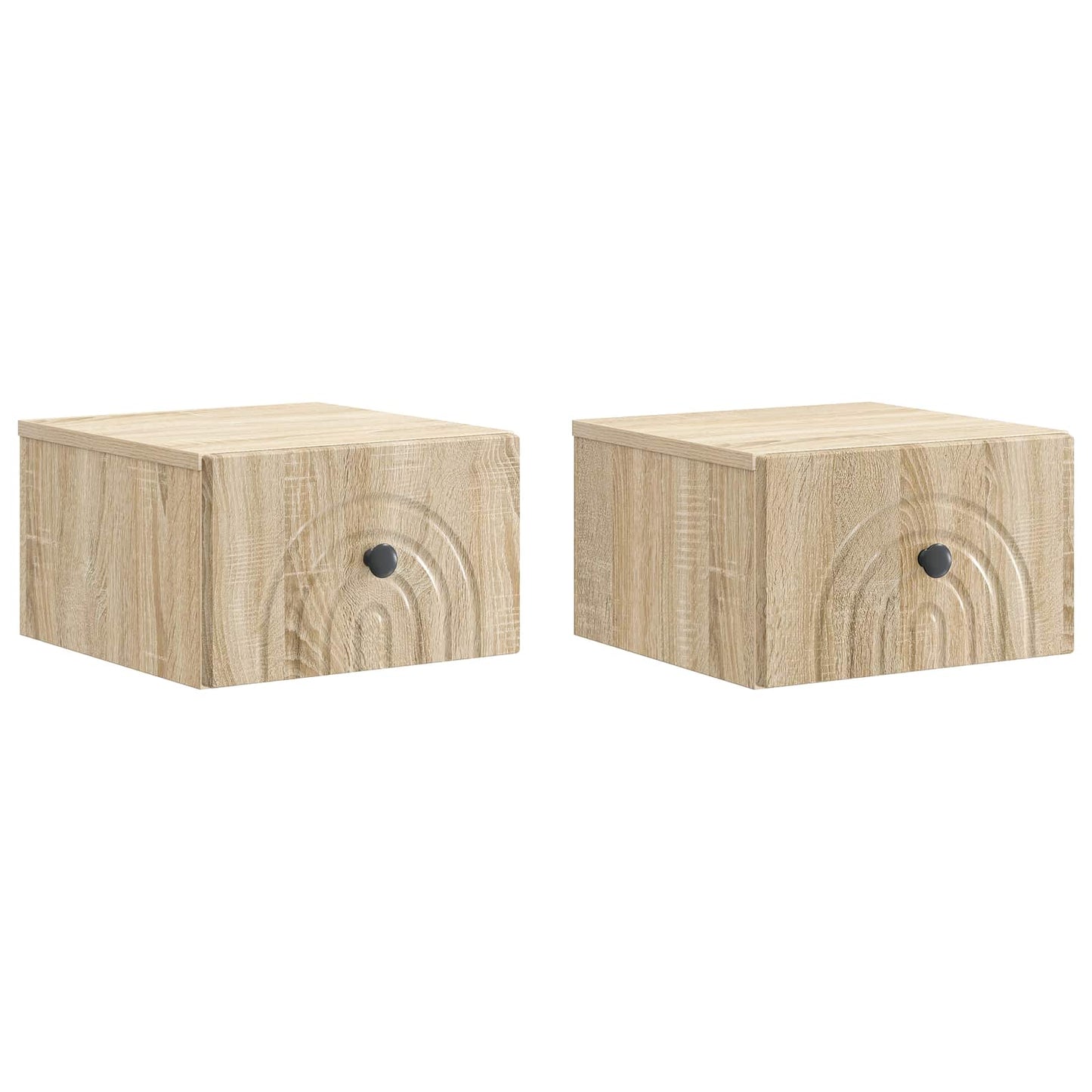 vidaXL Τοίχου Κρεμαστό Κομοδίνο 2 τμχ. Sonoma Δρυς 33 x 34,5 x 20 εκ