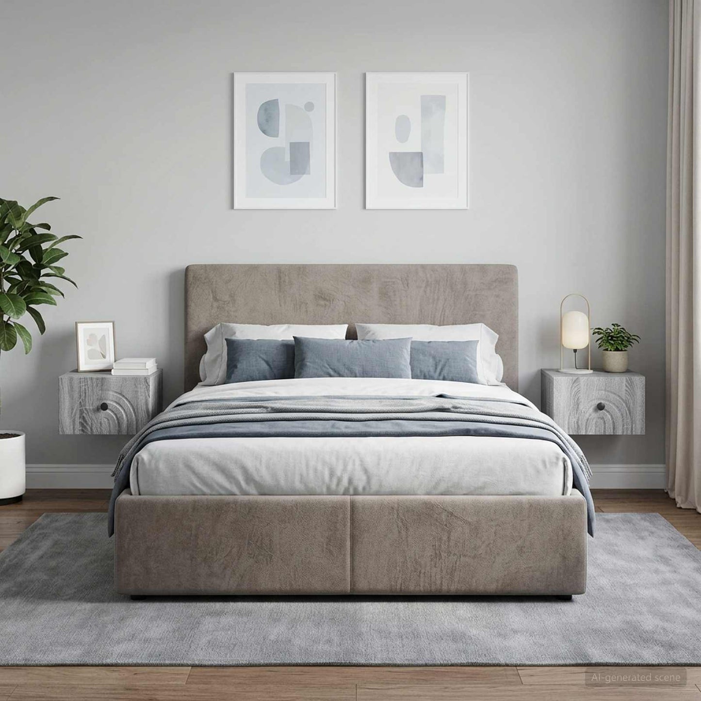 vidaXL Τοίχου Κρεμαστό Κομοδίνο 2 τμχ. Γκρι Sonoma 33 x 34,5 x 20 εκ