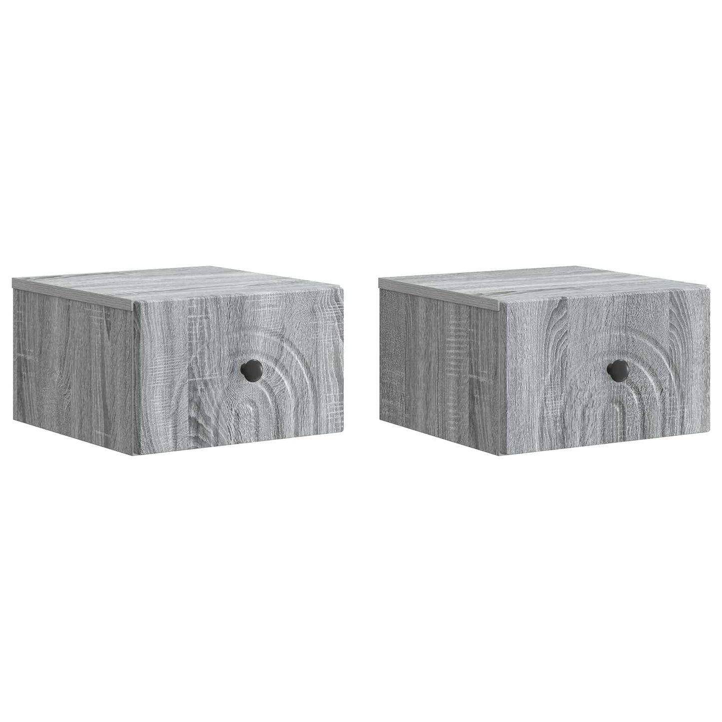 vidaXL Τοίχου Κρεμαστό Κομοδίνο 2 τμχ. Γκρι Sonoma 33 x 34,5 x 20 εκ