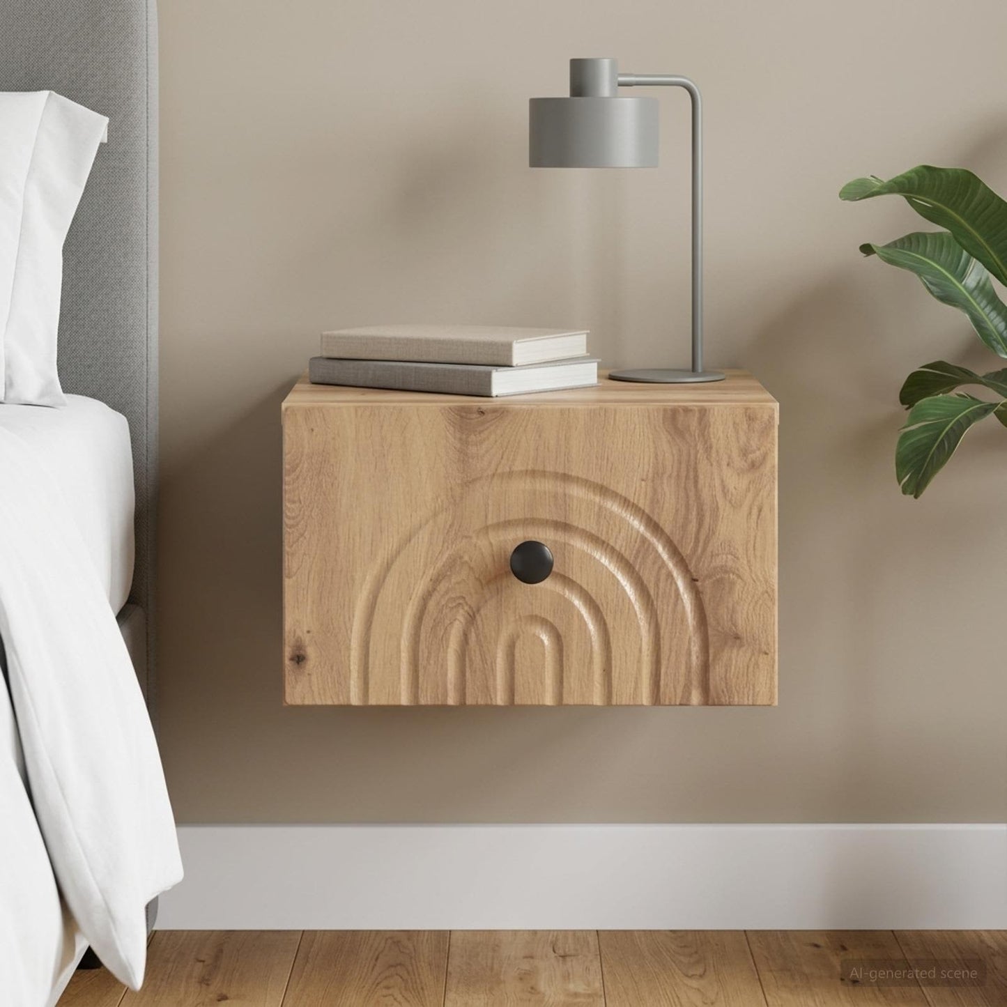 vidaXL Τοίχου Κρεμαστό Κομοδίνο Artisan Δρυς 33 x 34,5 x 20 εκ