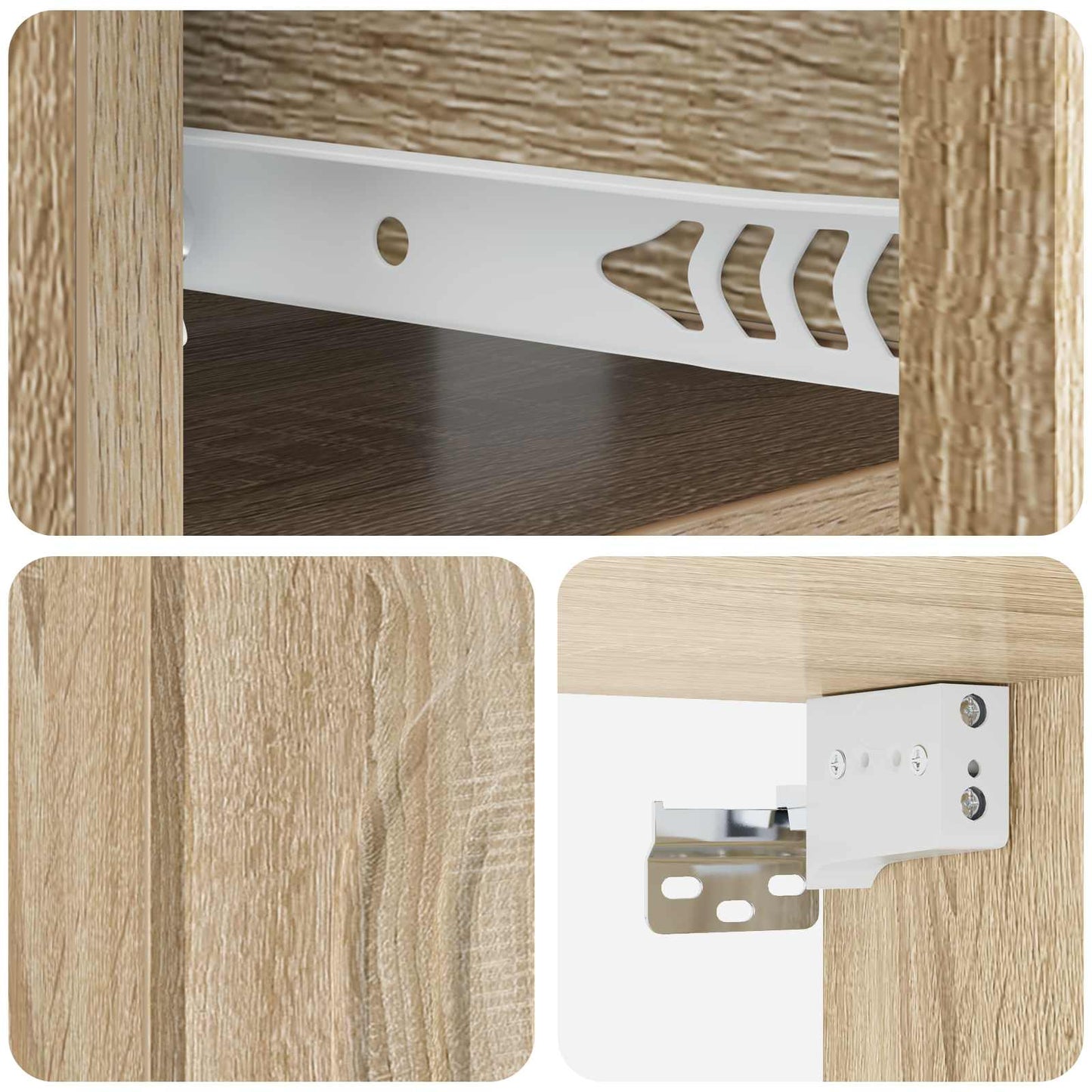 vidaXL Τοίχου Κρεμαστό Κομοδίνο Sonoma Δρυς 49 x 34,5 x 20 εκ.