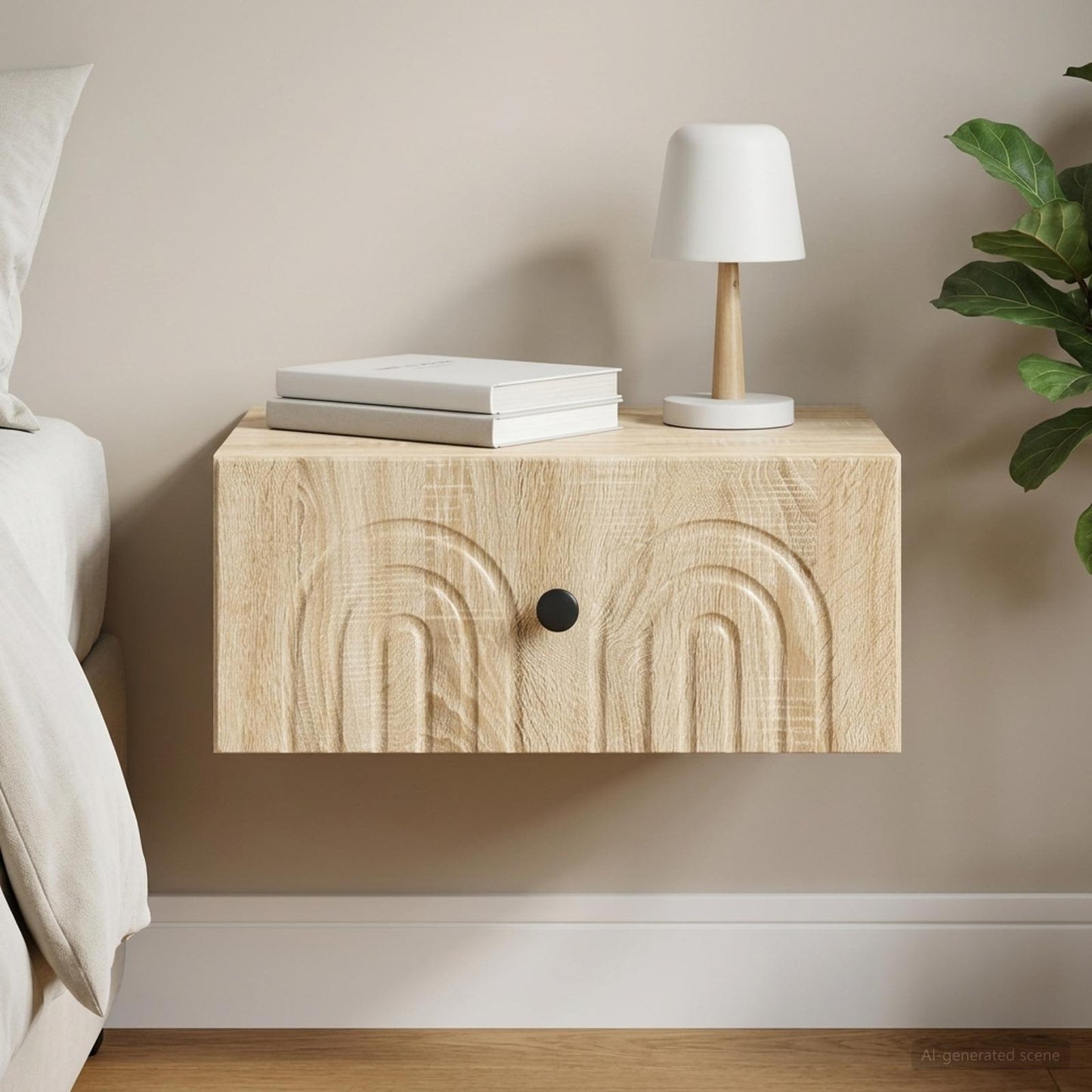 vidaXL Τοίχου Κρεμαστό Κομοδίνο Sonoma Δρυς 49 x 34,5 x 20 εκ.