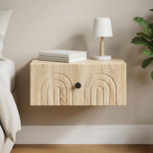 vidaXL Τοίχου Κρεμαστό Κομοδίνο Sonoma Δρυς 49 x 34,5 x 20 εκ.