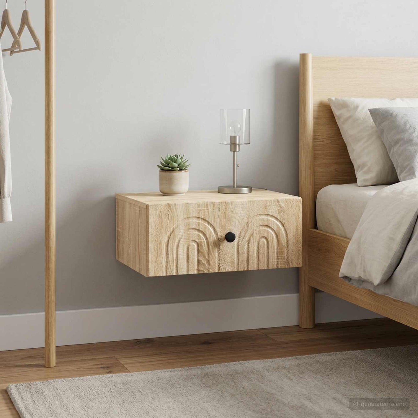 vidaXL Τοίχου Κρεμαστό Κομοδίνο 2 τμχ. Sonoma Δρυς 49 x 34,5 x 20 εκ.