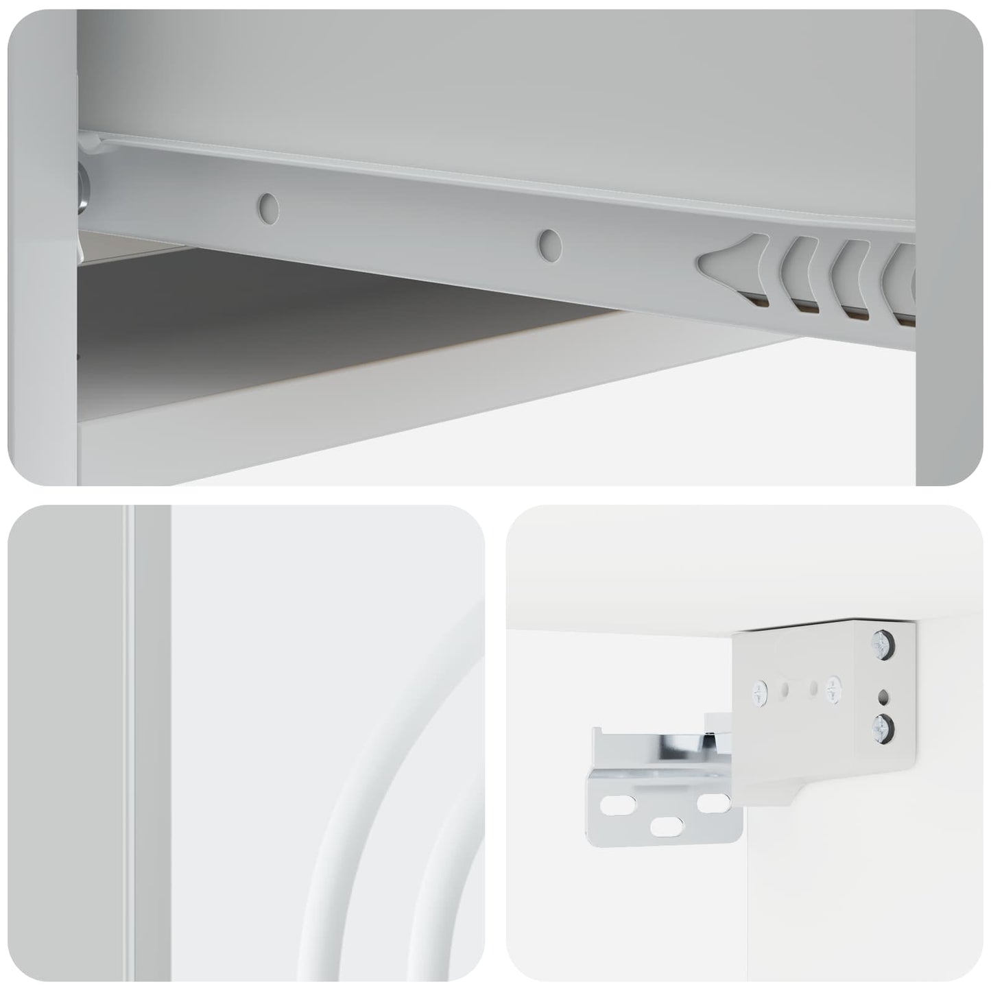 vidaXL Τραπεζάκι Τοίχου Λευκό 59 x 34,5 x 17 εκ. Επεξεργασμένο Ξύλο