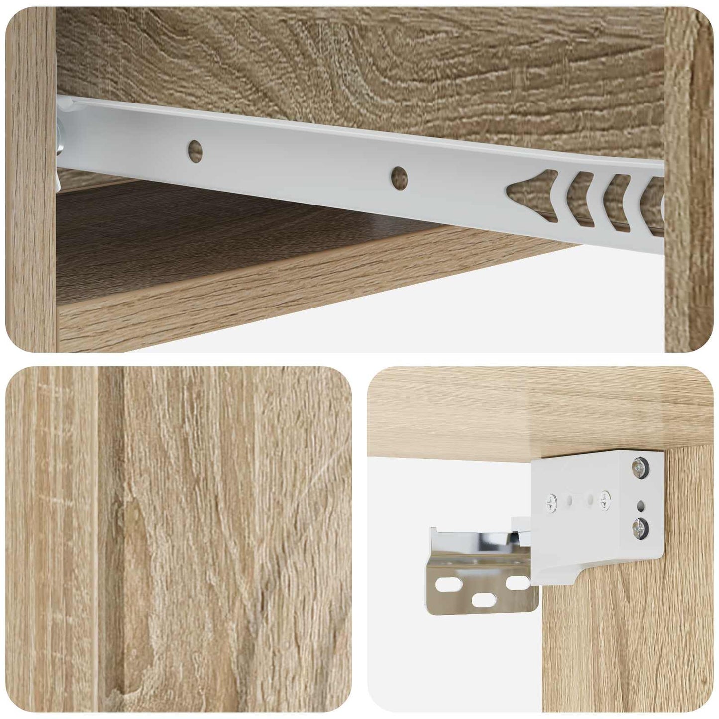 vidaXL Τραπεζάκι Τοίχου 59 x 34,5 x 17 εκ. Επεξεργασμένο Ξύλο