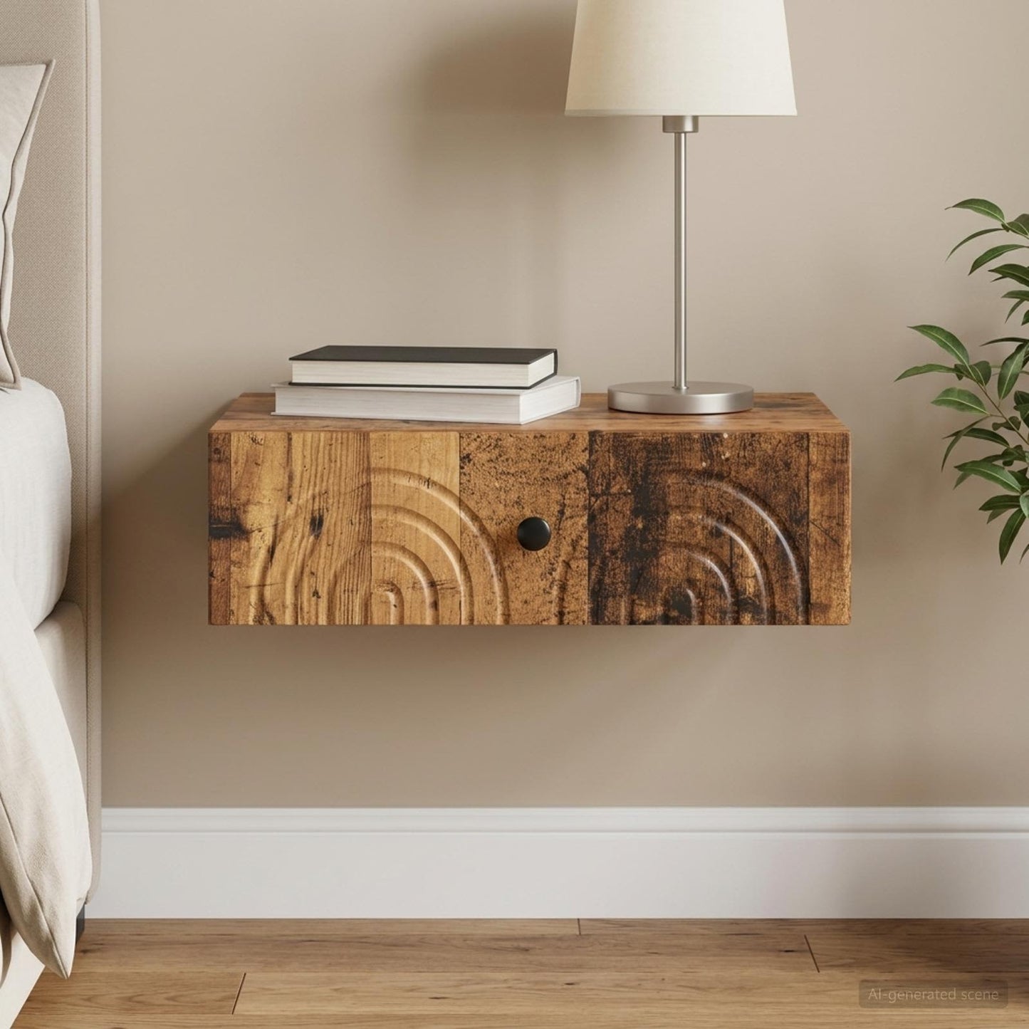 vidaXL Τραπεζάκι Τοίχου 59 x 34,5 x 17 εκ. Επεξεργασμένο Ξύλο