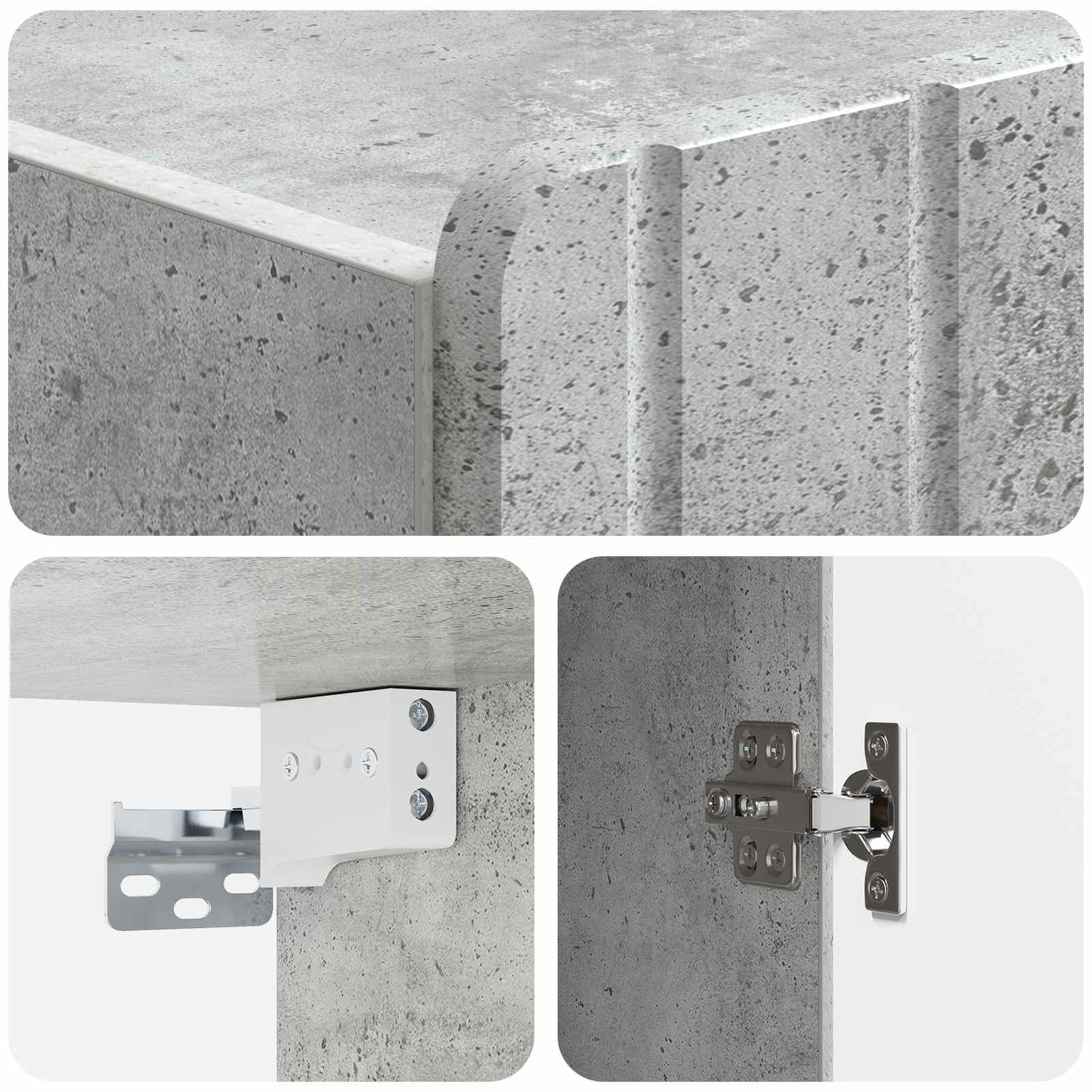 vidaXL Τοίχου Ντουλάπα Γκρι Σκυροδέματος 66 x 34,5 x 92 εκ.