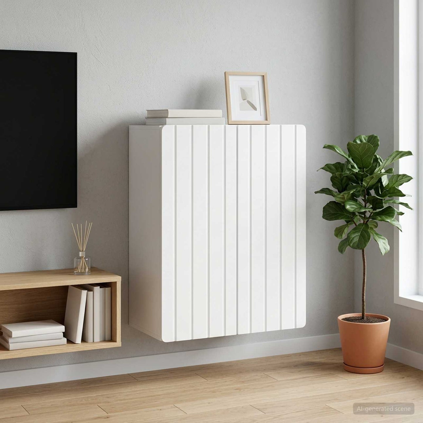 vidaXL Τοίχου Ντουλάπα Λευκό 59 x 31 x 64 εκ. Επεξεργασμένο Ξύλο