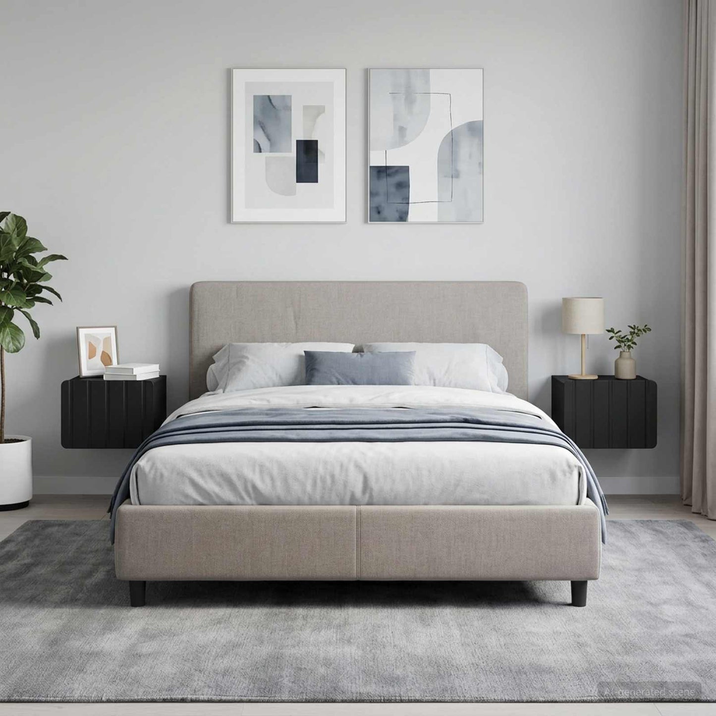 vidaXL Τοίχου Κρεμαστό Κομοδίνο 2 τμχ. Μαύρο 33 x 34,5 x 24 εκ.