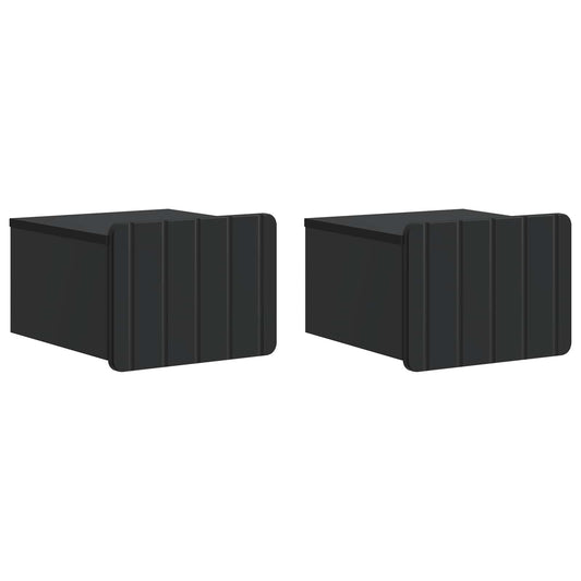 vidaXL Τοίχου Κρεμαστό Κομοδίνο 2 τμχ. Μαύρο 33 x 34,5 x 24 εκ.
