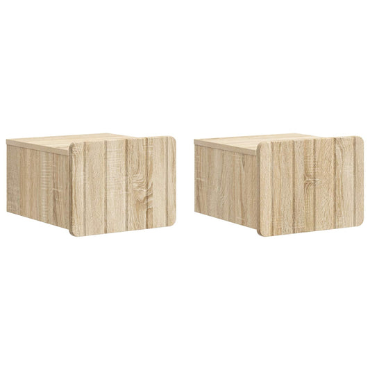 vidaXL Τοίχου Κρεμαστό Κομοδίνο 2 τμχ. Sonoma Δρυς 33 x 34,5 x 24 εκ.