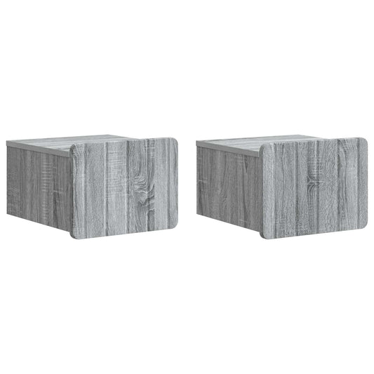 vidaXL Τοίχου Κρεμαστό Κομοδίνο 2 τμχ. Γκρι Sonoma 33 x 34,5 x 24 εκ.