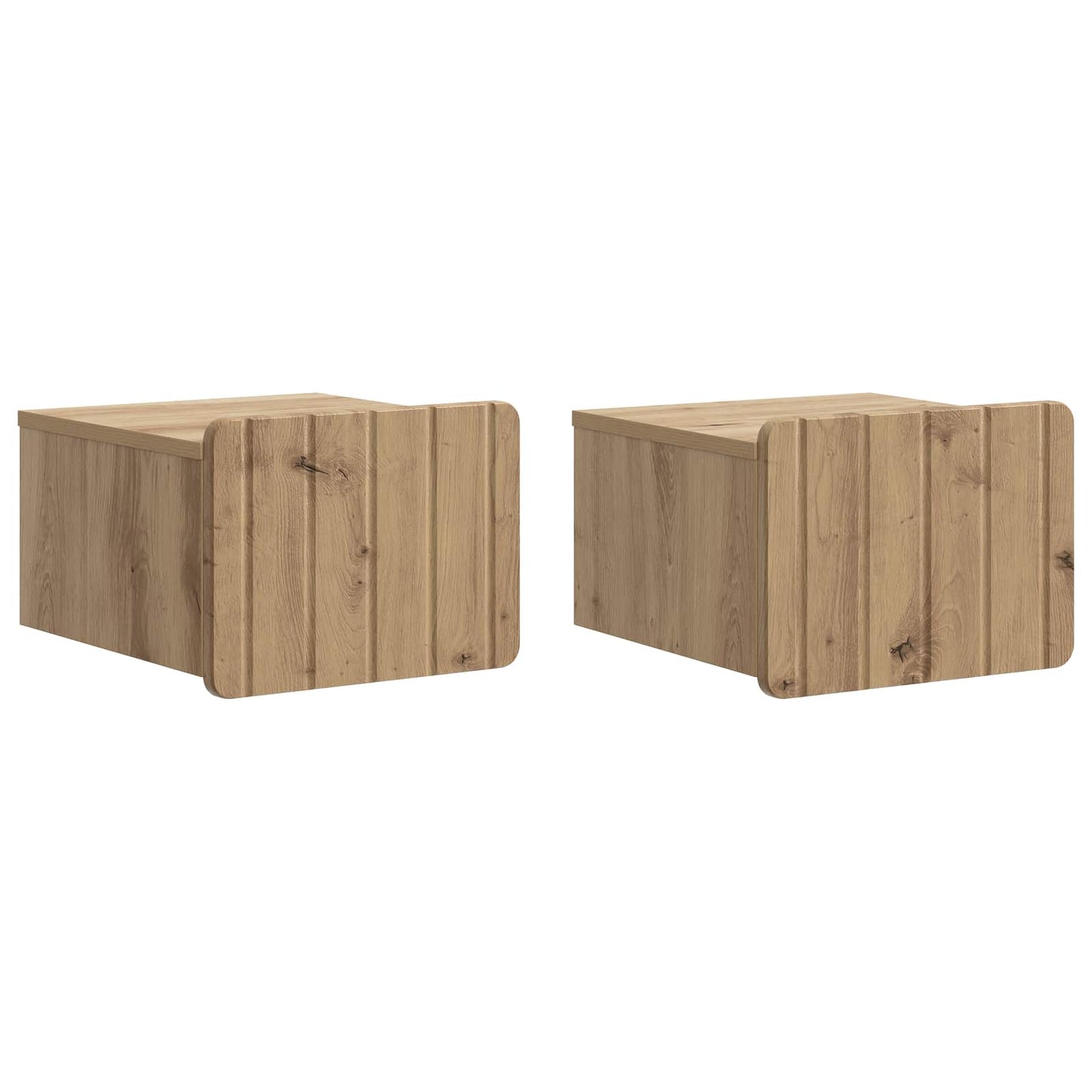 vidaXL Τοίχου Κρεμαστό Κομοδίνο 2 τμχ. Artisan Δρυς 33 x 34,5 x 24 εκ.