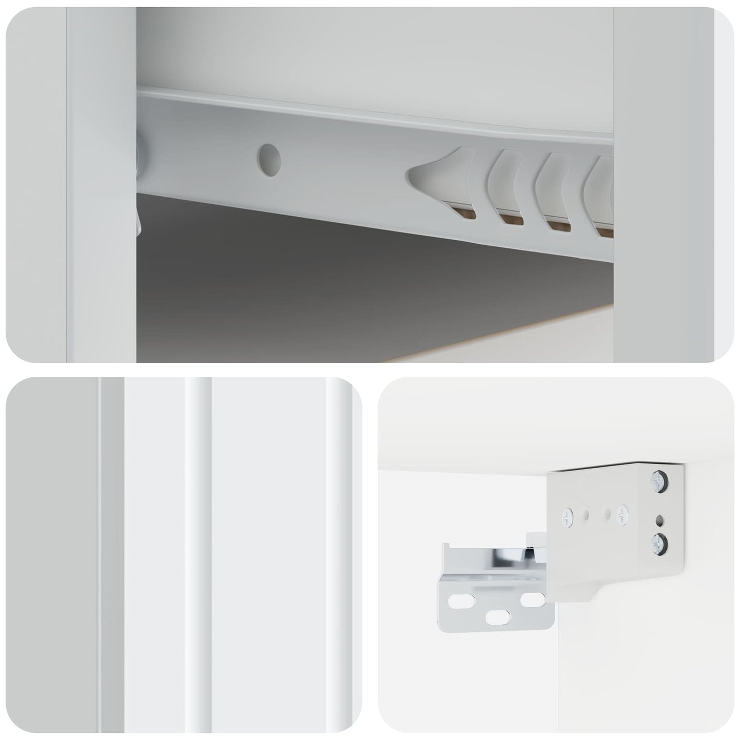 vidaXL Τοίχου Κρεμαστό Κομοδίνο 2 τμχ. Λευκό 49 x 34,5 x 24 εκ.