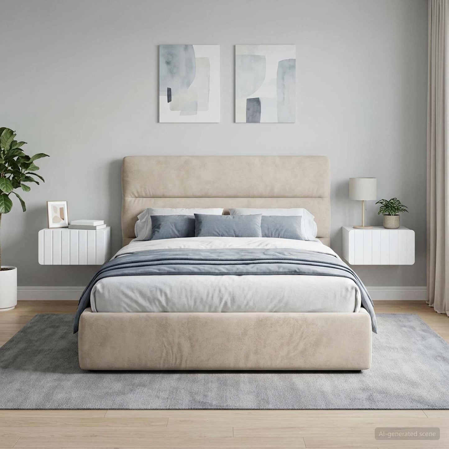 vidaXL Τοίχου Κρεμαστό Κομοδίνο 2 τμχ. Λευκό 49 x 34,5 x 24 εκ.
