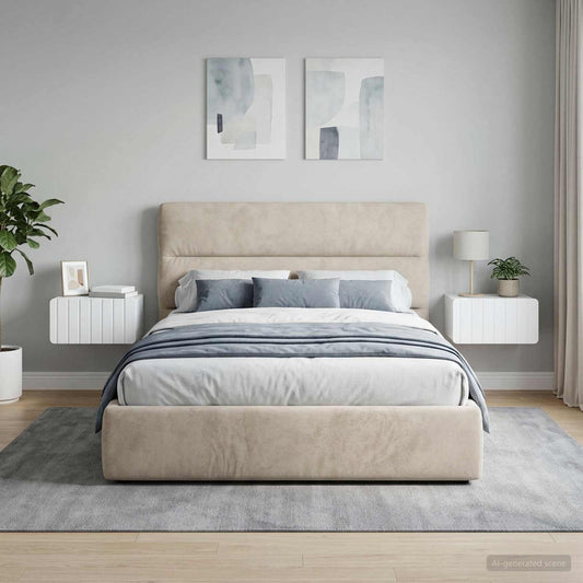 vidaXL Τοίχου Κρεμαστό Κομοδίνο 2 τμχ. Λευκό 49 x 34,5 x 24 εκ.