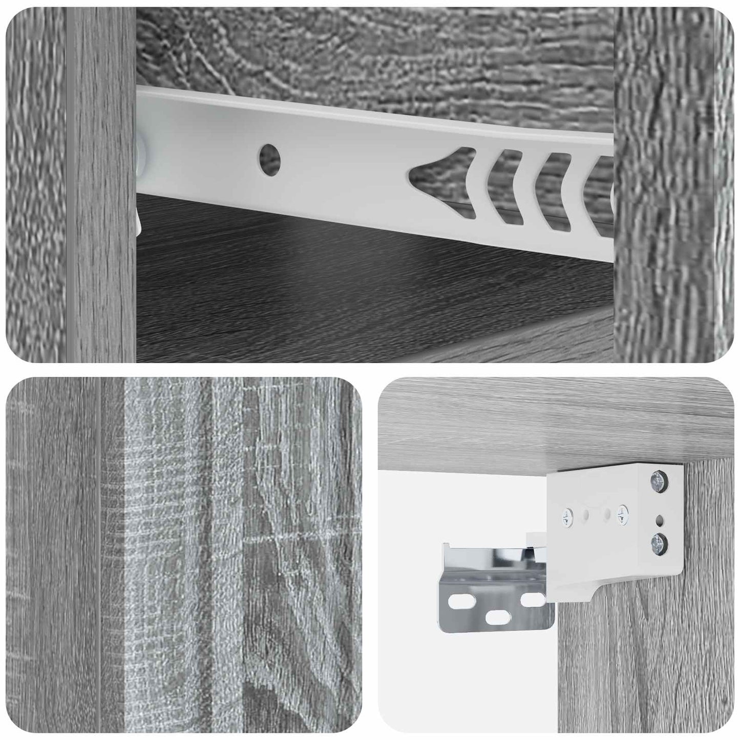 vidaXL Τοίχου Κρεμαστό Κομοδίνο 2 τμχ. Γκρι Sonoma 49 x 34,5 x 24 εκ.