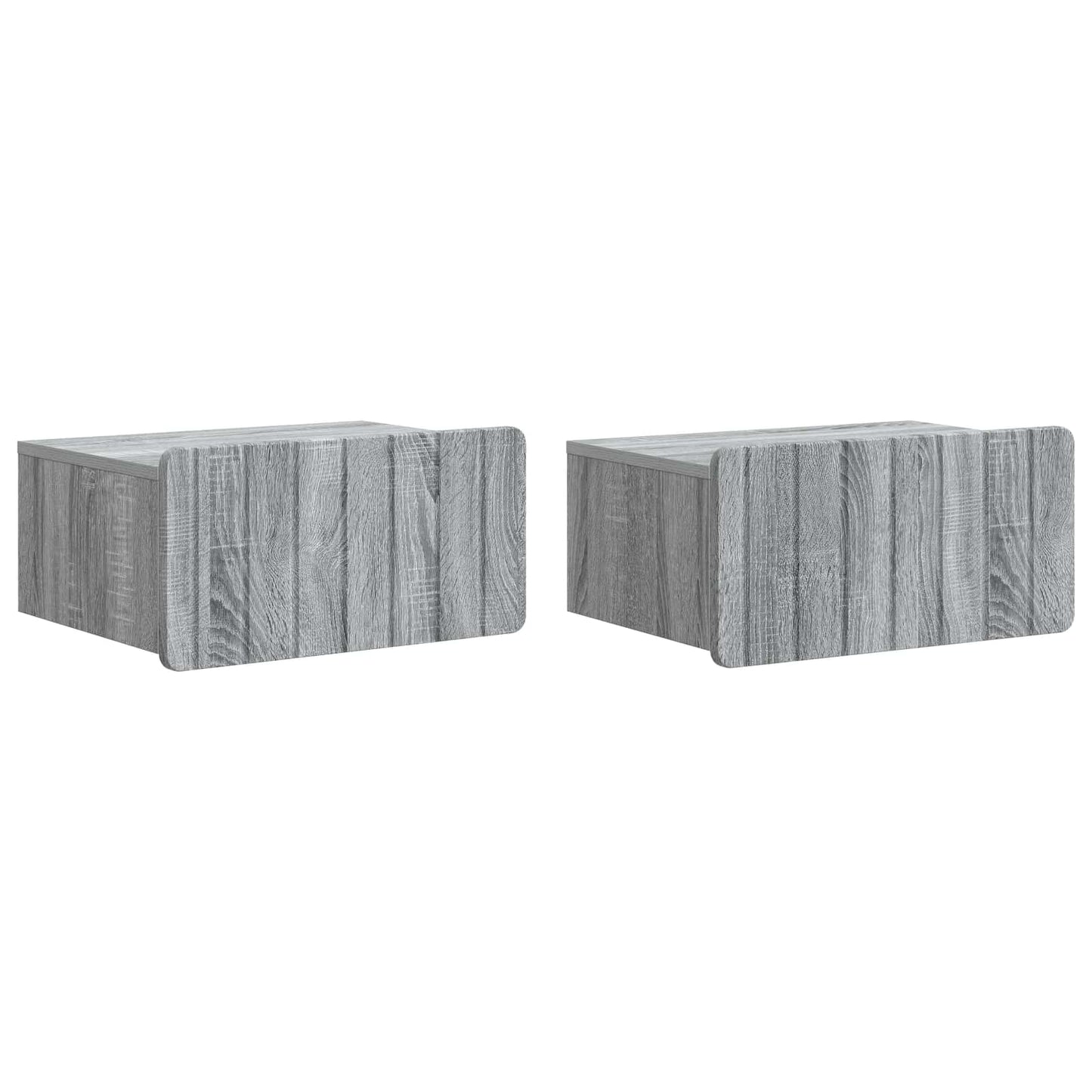 vidaXL Τοίχου Κρεμαστό Κομοδίνο 2 τμχ. Γκρι Sonoma 49 x 34,5 x 24 εκ.