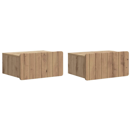 vidaXL Τοίχου Κρεμαστό Κομοδίνο 2 τμχ. Artisan Δρυς 49 x 34,5 x 24 εκ.
