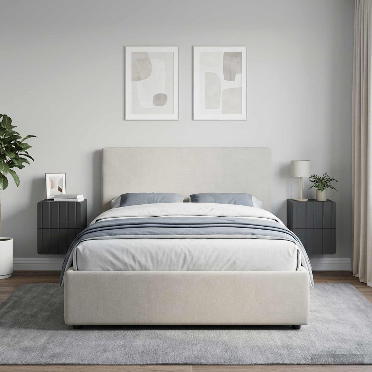 vidaXL Τοίχου Κρεμαστό Κομοδίνο 2 τμχ. Μαύρο 33 x 34,5 x 43 εκ.