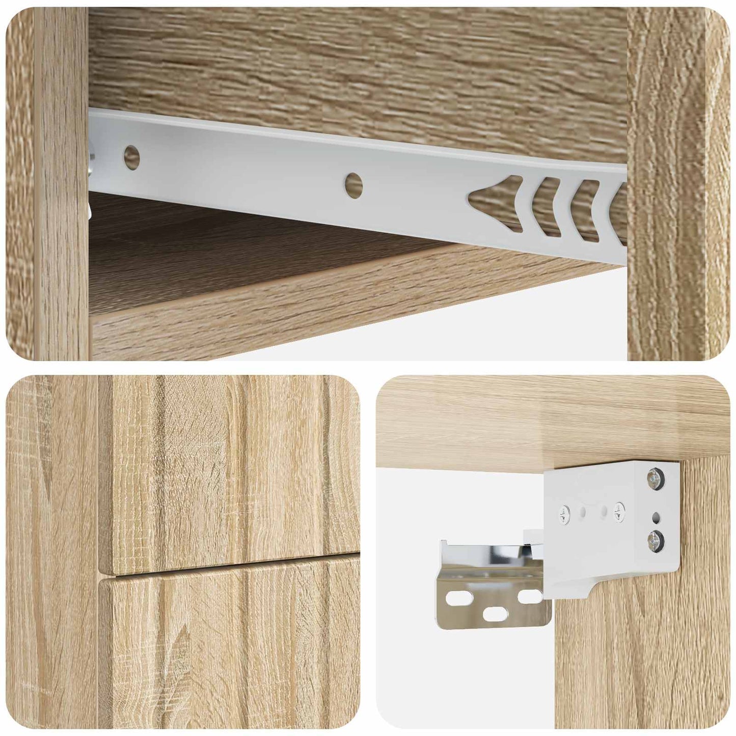 vidaXL Τοίχου Κρεμαστό Κομοδίνο 2 τμχ. Sonoma Δρυς 33 x 34,5 x 43 εκ.