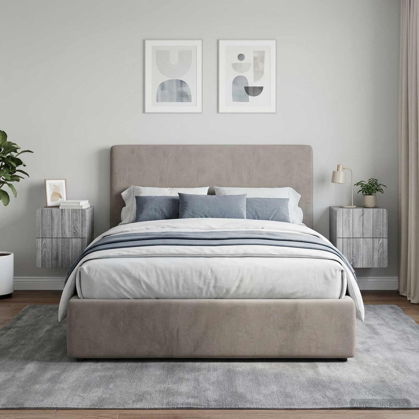 vidaXL Τοίχου Κρεμαστό Κομοδίνο 2 τμχ. Γκρι Sonoma 33 x 34,5 x 43 εκ.