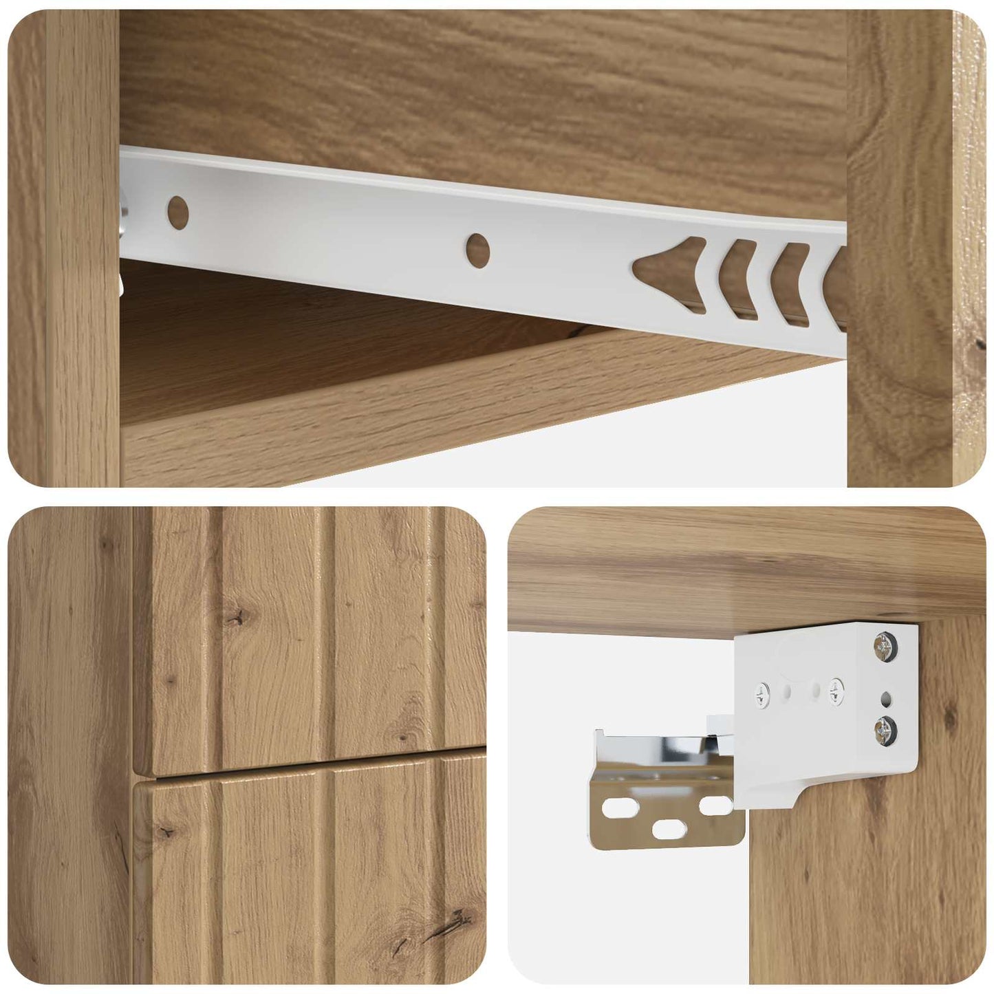vidaXL Τοίχου Κρεμαστό Κομοδίνο 2 τμχ. Artisan Δρυς 33 x 34,5 x 43 εκ.