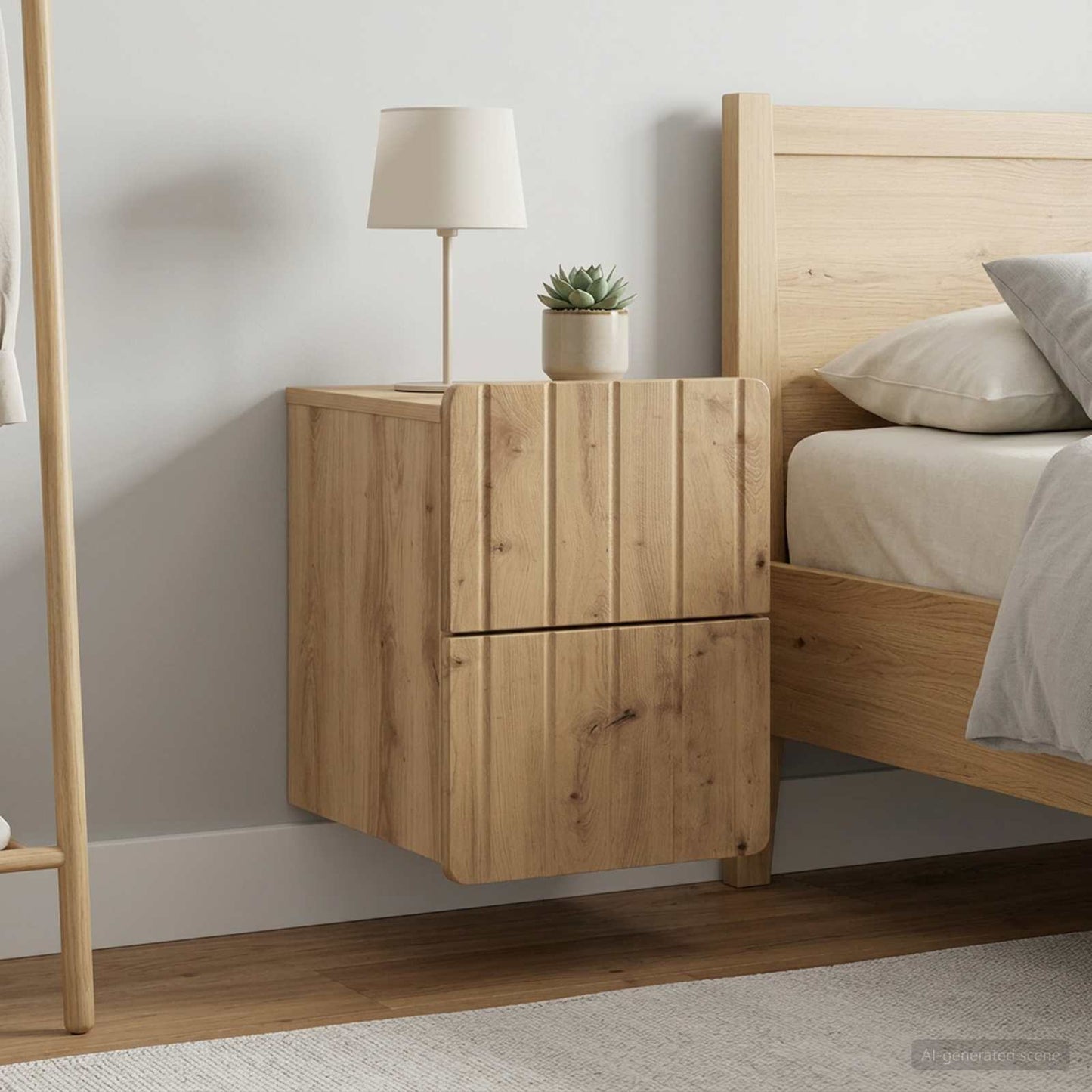 vidaXL Τοίχου Κρεμαστό Κομοδίνο 2 τμχ. Artisan Δρυς 33 x 34,5 x 43 εκ.