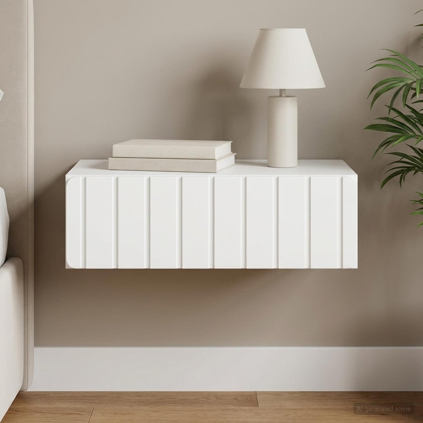 vidaXL Τραπεζάκι Τοίχου Λευκό 59 x 34,5 x 17 εκ. Επεξεργασμένο Ξύλο
