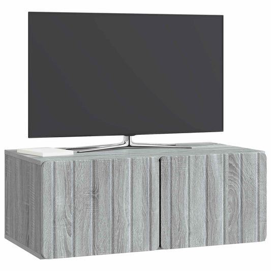 vidaXL Τοποθετούμενος στον τοίχο τηλεοπτικός ερμάριος Γκρι Sonoma