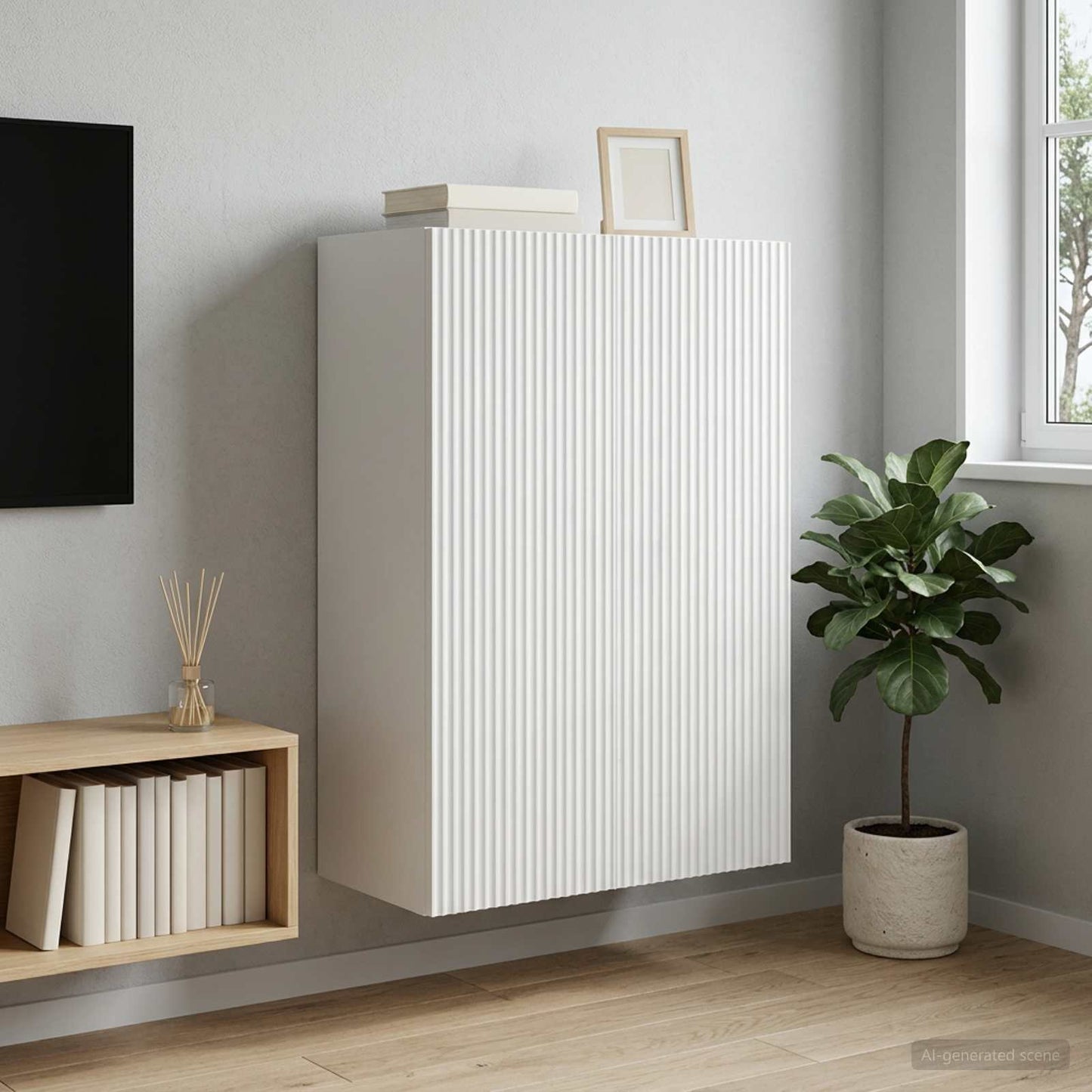 vidaXL Τοίχου Ντουλάπα 66 x 34,5 x 90 εκ Επεξεργασμένο Ξύλο Λευκό