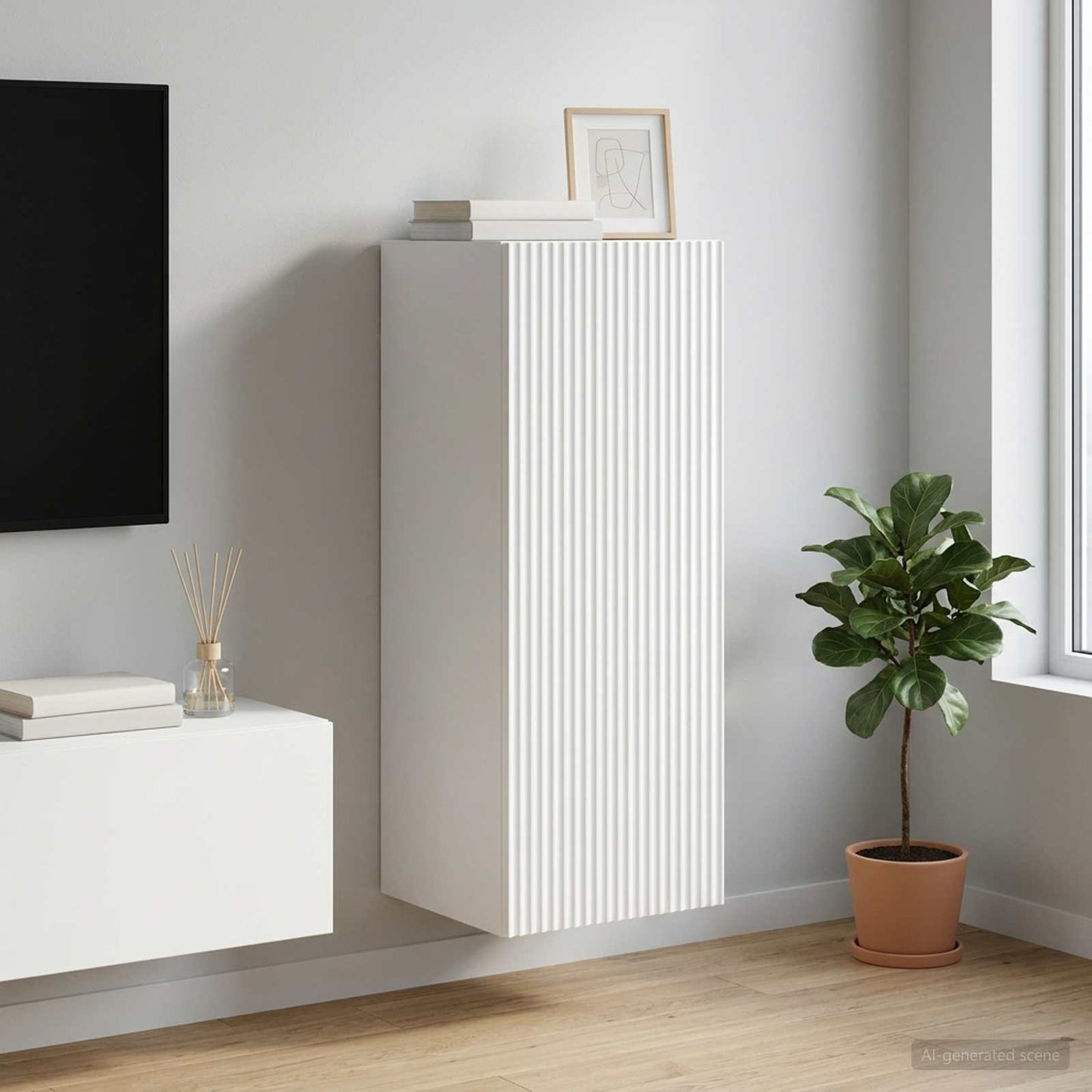 vidaXL Τοίχου Ντουλάπα 33 x 34,5 x 90 εκ Επεξεργασμένο Ξύλο Λευκό