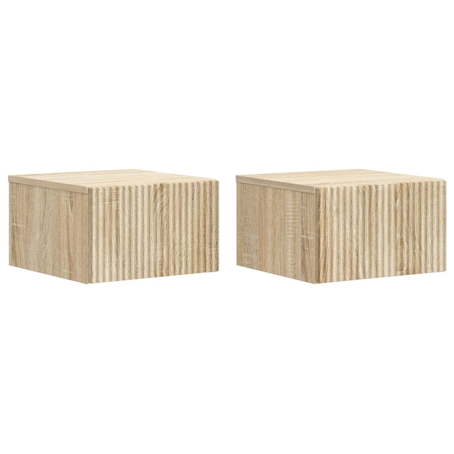 vidaXL Τοίχου Κρεμαστό Κομοδίνο 2 τμχ. Sonoma Δρυς 33 x 34,5 x 20 εκ