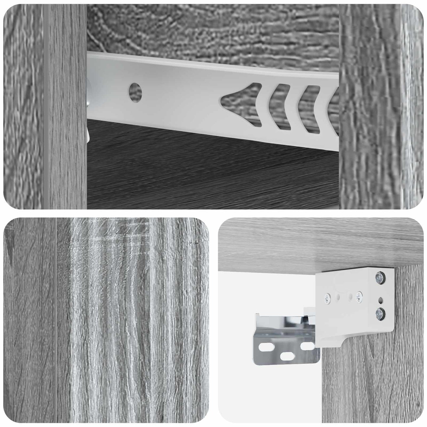 vidaXL Τοίχου Κρεμαστό Κομοδίνο 2 τμχ. Γκρι Sonoma 33 x 34,5 x 20 εκ