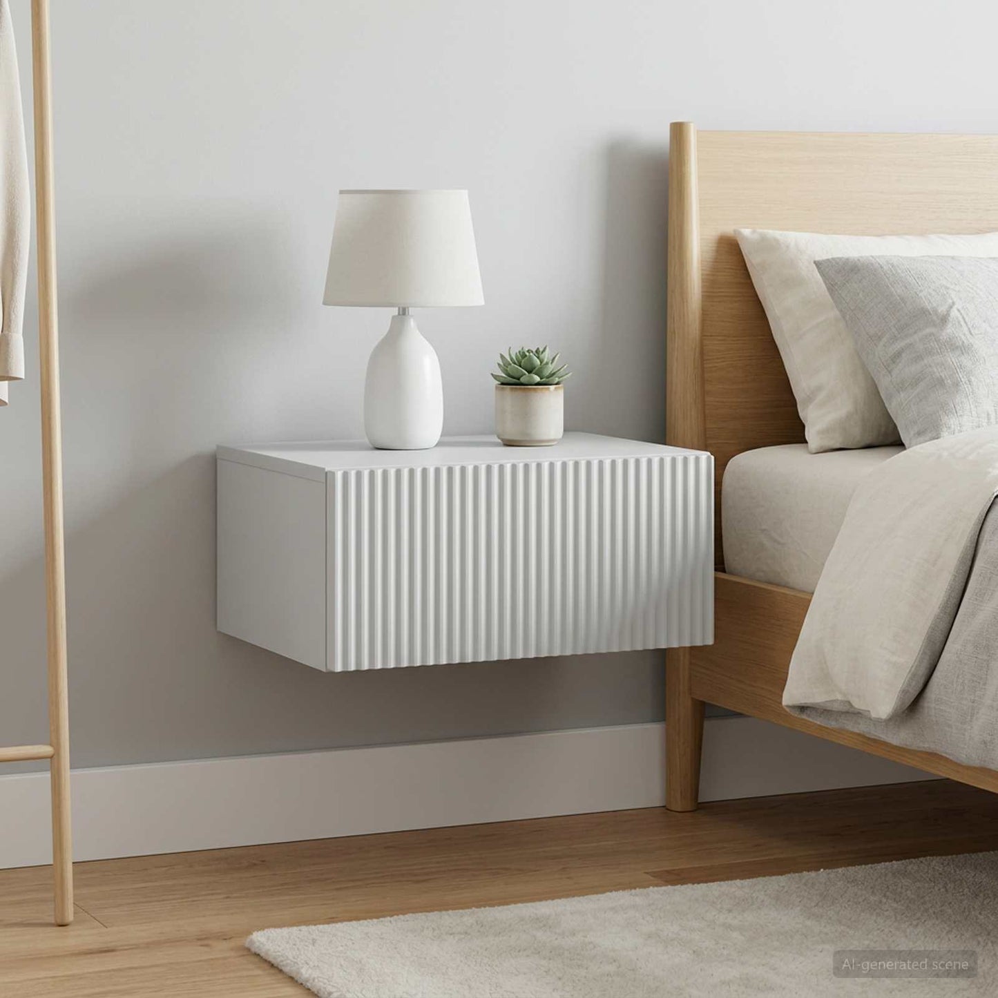 vidaXL Τοίχου Κρεμαστό Κομοδίνο 2 τμχ. Λευκό 49 x 34,5 x 20 εκ.