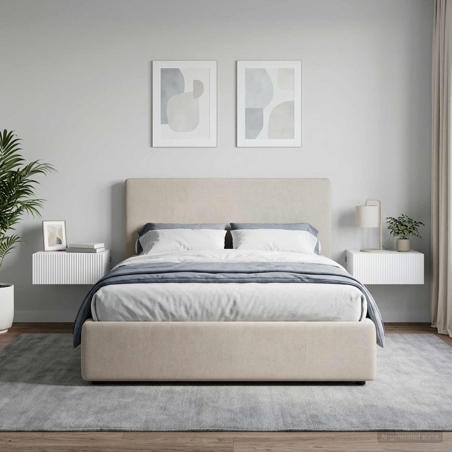 vidaXL Τοίχου Κρεμαστό Κομοδίνο 2 τμχ. Λευκό 49 x 34,5 x 20 εκ.