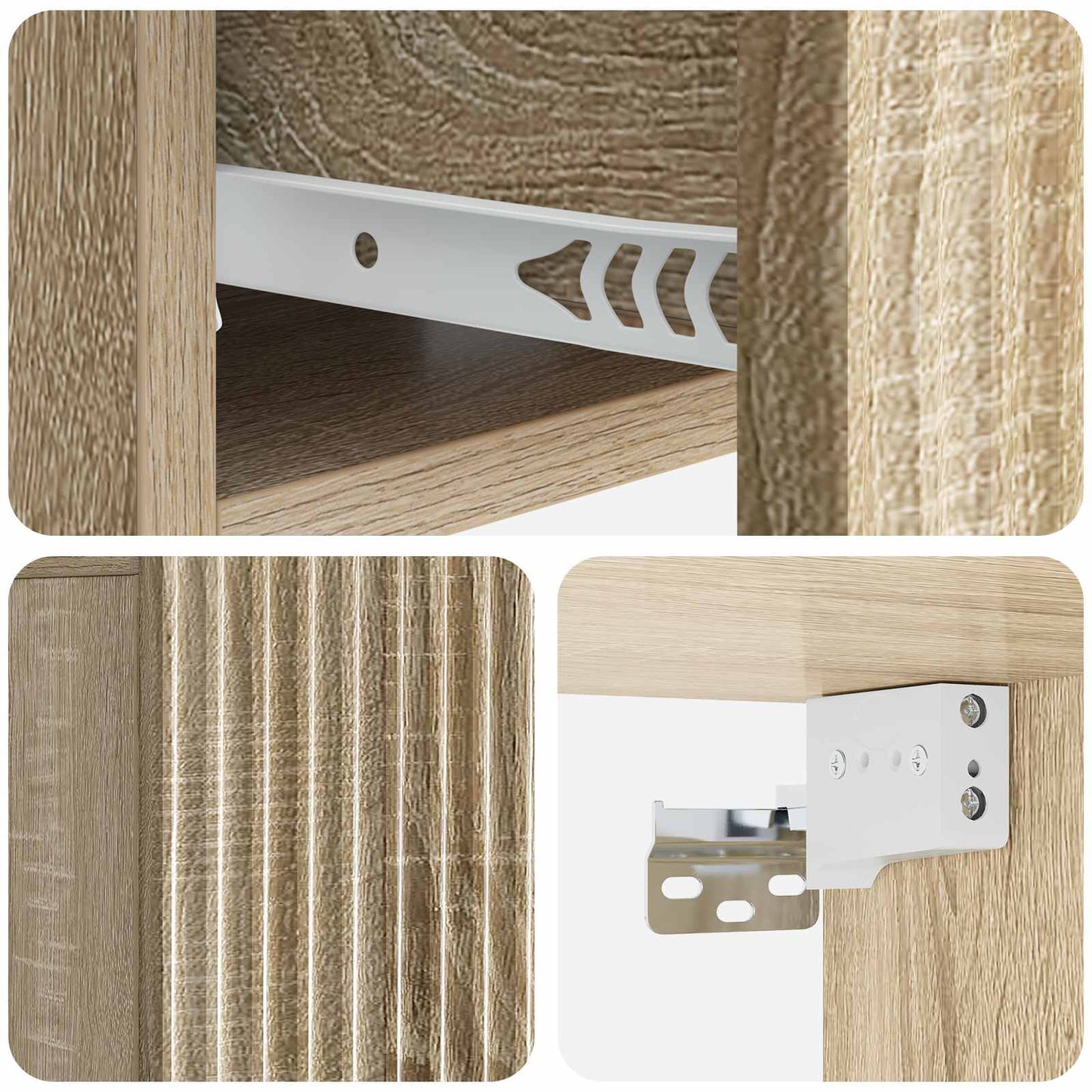 vidaXL Τοίχου Κρεμαστό Κομοδίνο 2 τμχ. Sonoma Δρυς 49 x 34,5 x 20 εκ.