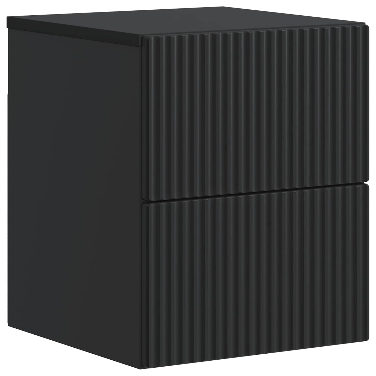 vidaXL Τοίχου Κρεμαστό Κομοδίνο 2 τμχ. Μαύρο 33 x 34,5 x 40 εκ