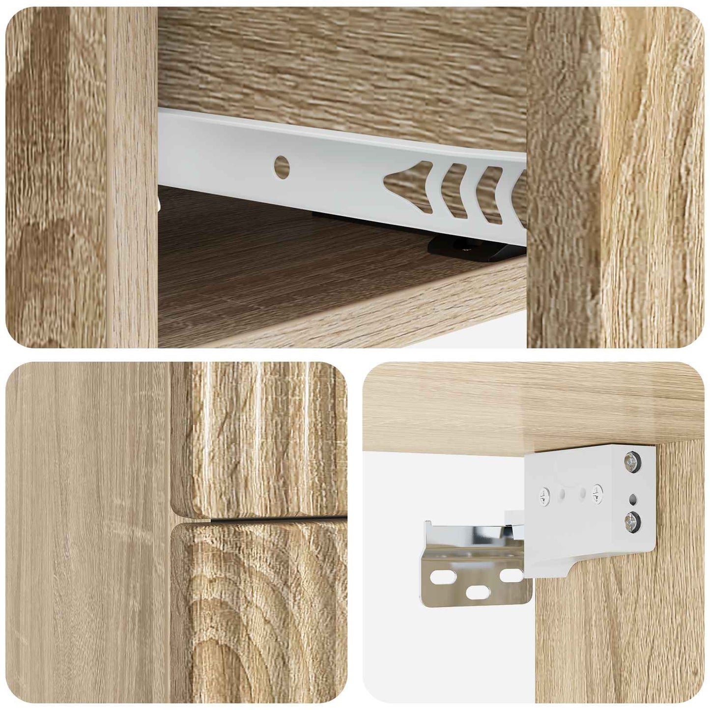 vidaXL Τοίχου Κρεμαστό Κομοδίνο 2 τμχ. Sonoma Δρυς 33 x 34,5 x 40 εκ