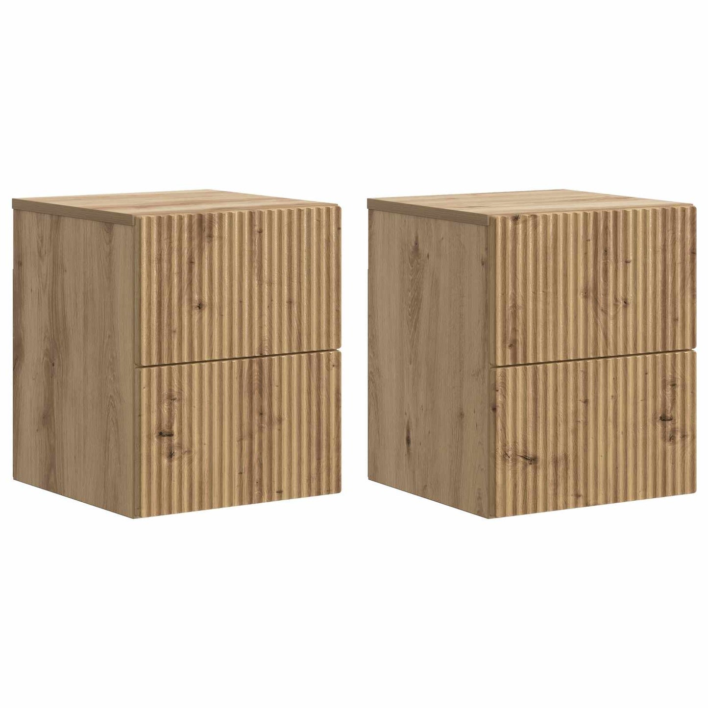 vidaXL Τοίχου Κρεμαστό Κομοδίνο 2 τμχ. Artisan Δρυς 33 x 34,5 x 40 εκ