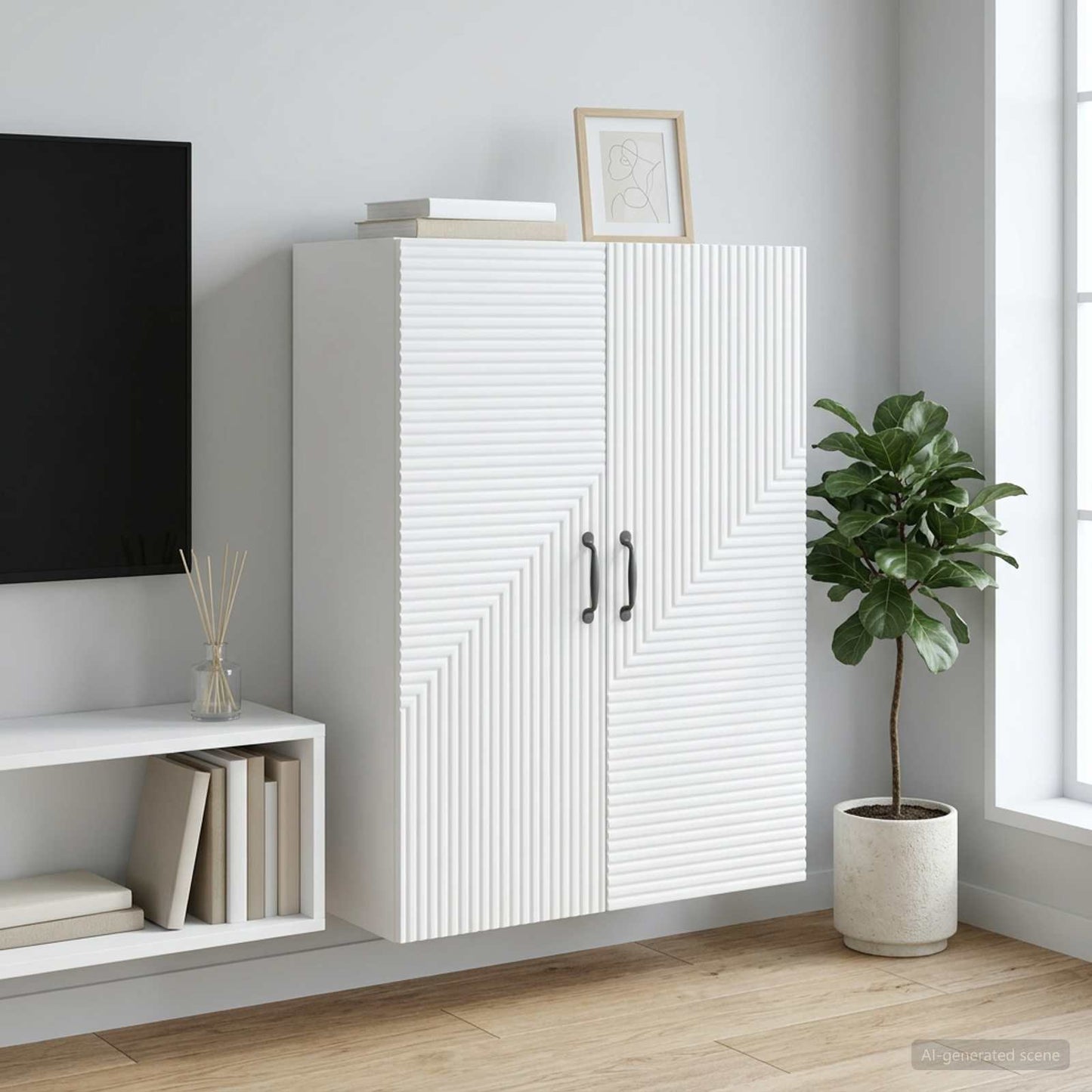 vidaXL Τοίχου Ντουλάπα Λευκό 66 x 34,5 x 90 εκ Επεξεργασμένο Ξύλο