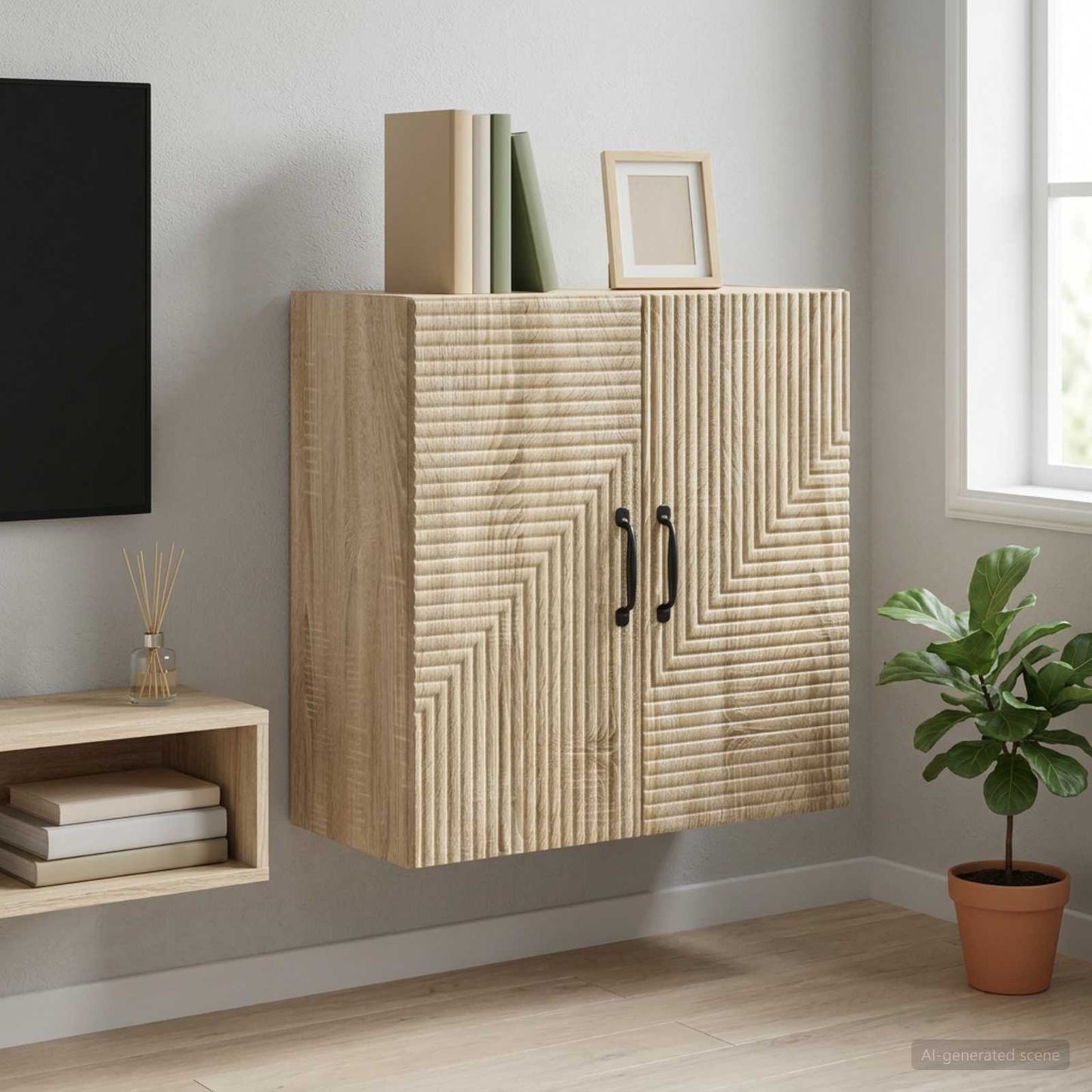 vidaXL Τοίχου Ντουλάπα Sonoma Δρυς 59 x 31 x 60 εκ Επεξεργασμένο Ξύλο