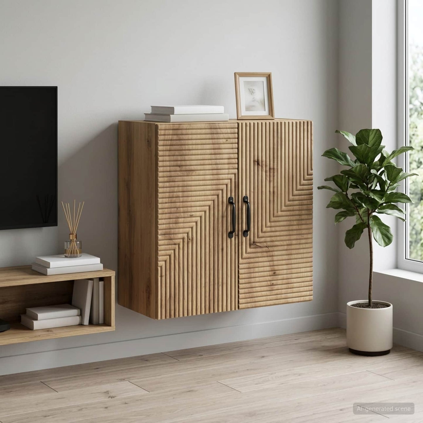 vidaXL Τοίχου Ντουλάπα 59 x 31 x 60 εκ Επεξεργασμένο Ξύλο Artisan Δρυς