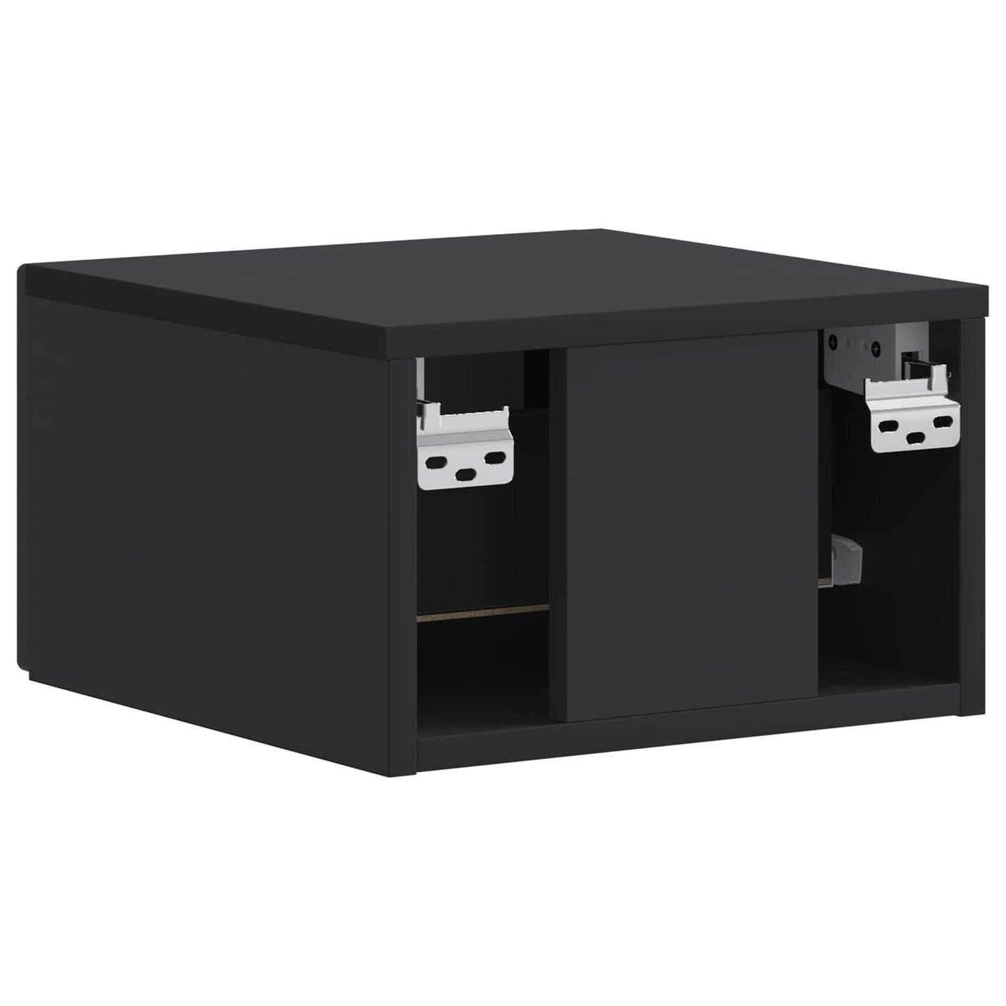 vidaXL Τοίχου Κρεμαστό Κομοδίνο 2 τμχ. Μαύρο 34,5 x 33 x 20 εκ.