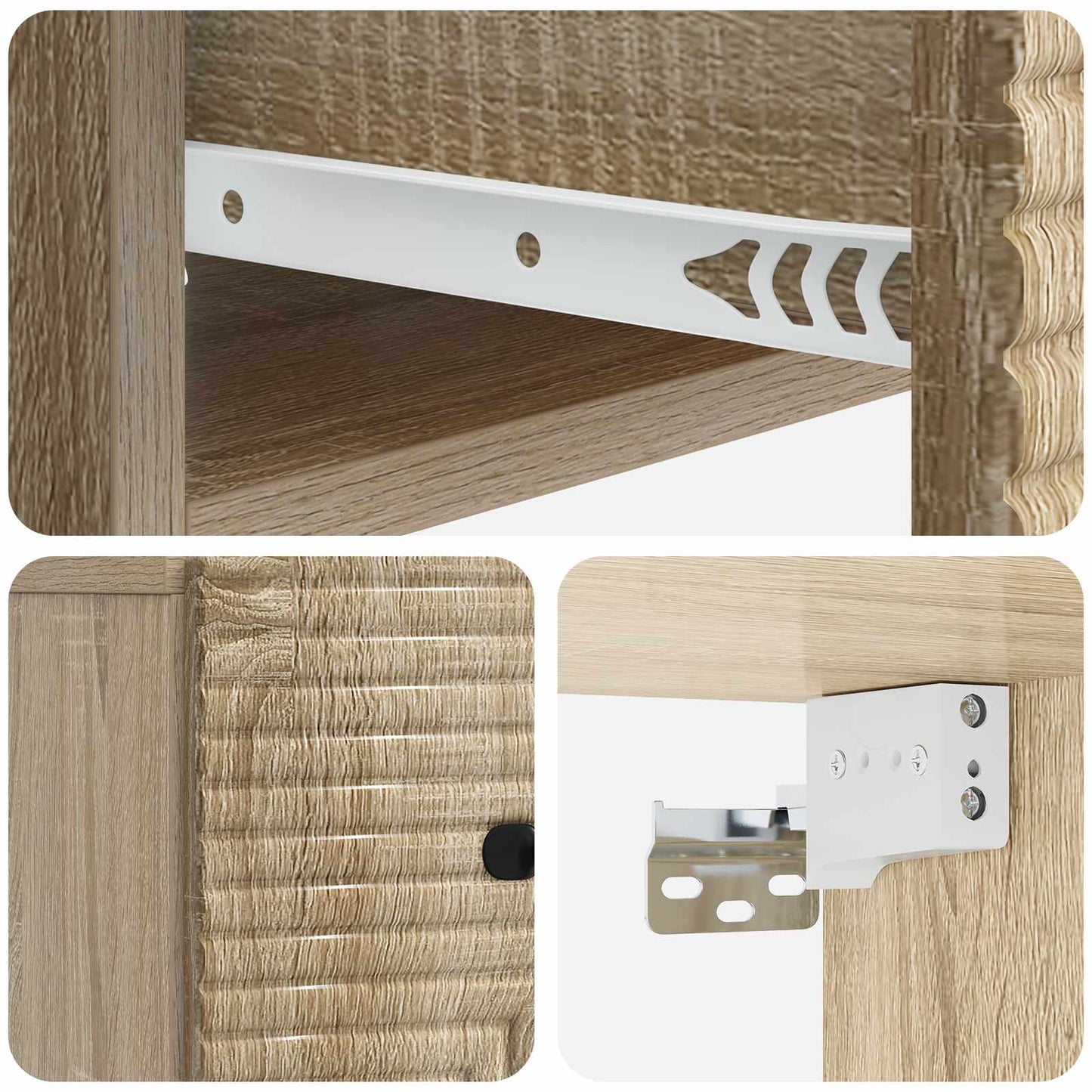 vidaXL Τοίχου Κρεμαστό Κομοδίνο 2 τμχ. Sonoma Δρυς 34,5 x 33 x 20 εκ.