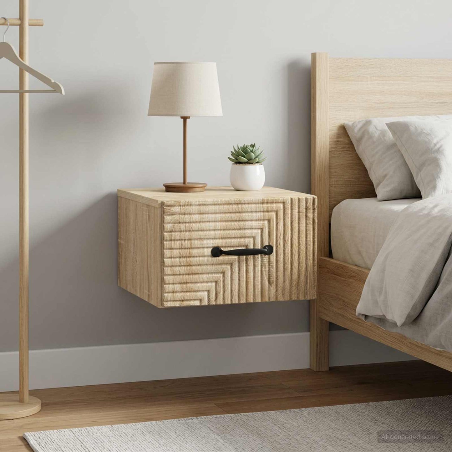 vidaXL Τοίχου Κρεμαστό Κομοδίνο 2 τμχ. Sonoma Δρυς 34,5 x 33 x 20 εκ.
