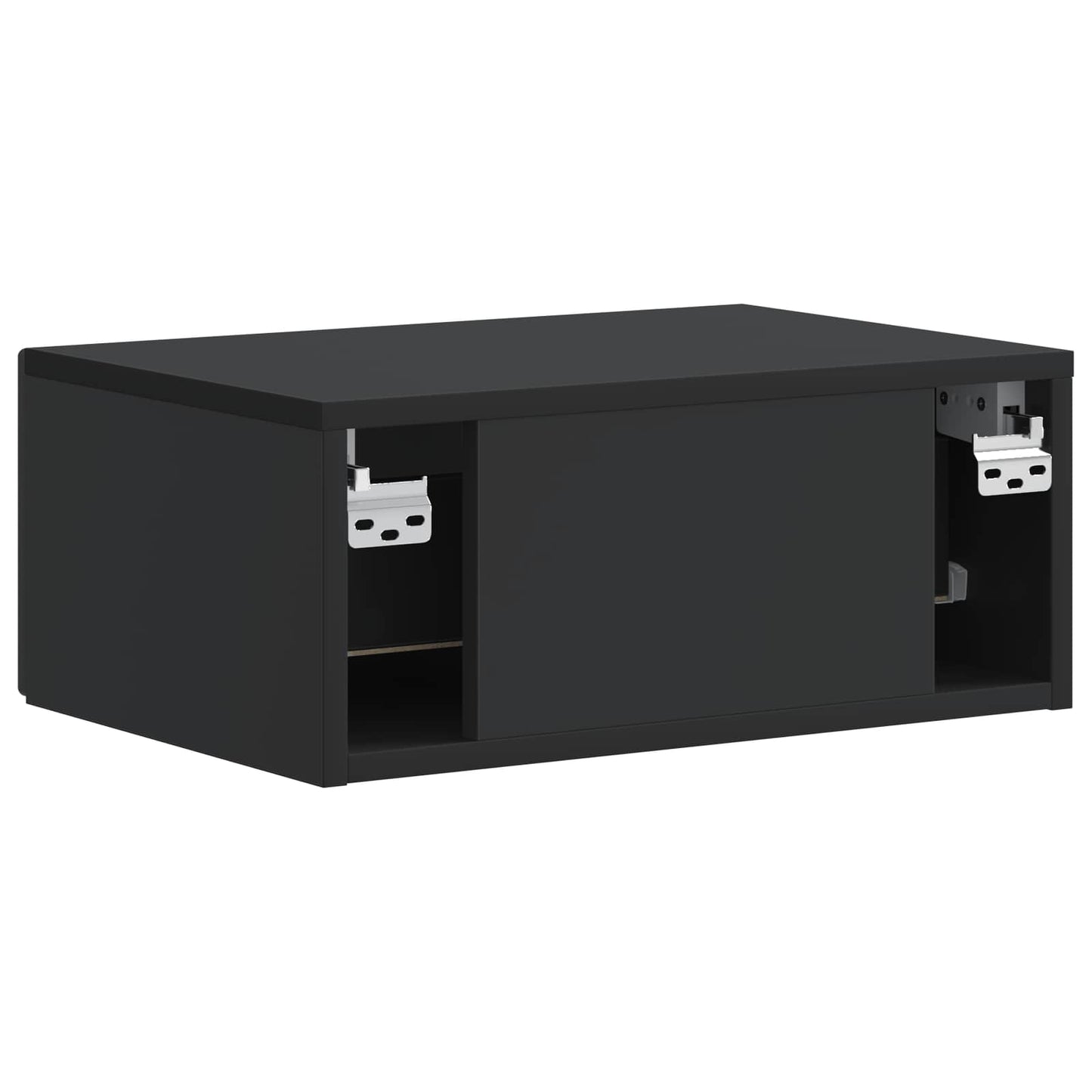 vidaXL Τοίχου Κρεμαστό Κομοδίνο 2 τμχ. Μαύρο 49 x 34,5 x 20 εκ.